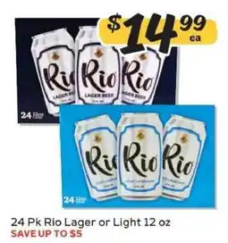 Winn Dixie 24 Pk Rio Lager or Light 12 oz offer