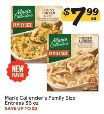 Winn Dixie Marie Callender's Family Size Entrées offer