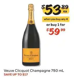 Winn Dixie Veuve Clicquot Champagne 750 mL offer
