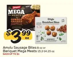 Winn Dixie Amylu Sausage Bites or Banquet Mega Meats offer