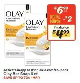 Winn Dixie Olay Bar Soap 6 ct offer