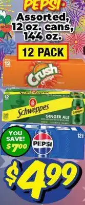 Western Beef PEPSI, Crush Orange, Schweppes Ginger Ale offer