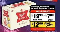 Western Beef Bud Light, Budweiser or Miller High Life offer