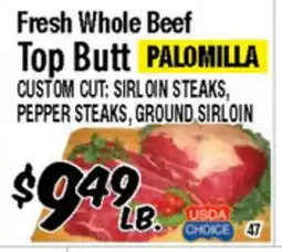 Western Beef Fresh Whole Beef Top Butt PALOMILLA offer