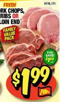 Western Beef PORK CHOPS, RIBS OR LOIN END offer