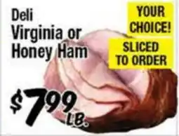Western Beef Deli Virginia or Honey Ham offer