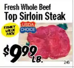 Western Beef Fresh Whole Beef Top Sirloin Steak offer