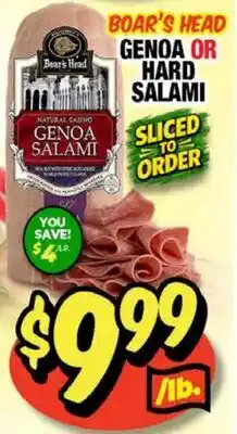 Western Beef BOAR'S HEAD GENOA OR HARD SALAMI offer