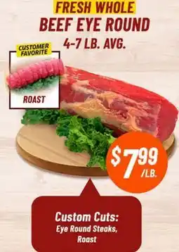 Western Beef Custom Cuts: Eye Round Steaks, Roast offer