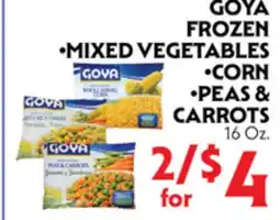 La Chiquita Food Market GOYA FROZEN •MIXED VEGETABLES •CORN •PEAS & CARROTS offer