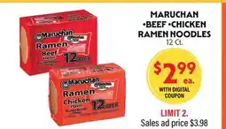 La Chiquita Food Market MARUCHAN •BEEF •CHICKEN RAMEN NOODLES offer