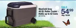 Ace Hardware MaxiCold Gray 40 Qt. Roller Cooler - Holds up to 52 Cans offer
