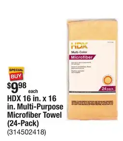 The Home Depot HDX 16 in. x 16 in. Multi-Purpose Microfiber Towel (24-Pack) offer