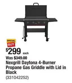 The Home Depot Nexgrill Daytona 4-Burner Propane Gas Griddle with Lid in Black offer