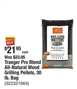 The Home Depot Traeger Pro Blend All-Natural Wood Grilling Pellets, 30 lb. Bag offer