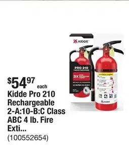 The Home Depot Kidde Pro 210 Rechargeable 2-A:10-B:C Class ABC 4 lb. Fire Extinguisher 21030918 offer