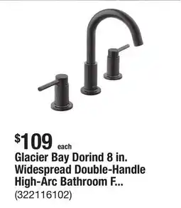 The Home Depot Glacier Bay Dorind 8 in. Widespread Double-Handle High-Arc Bathroom Faucet in Matte Black offer