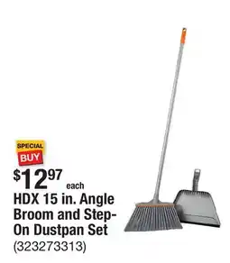 The Home Depot HDX 15 in. Angle Broom and Step-On Dustpan Set offer