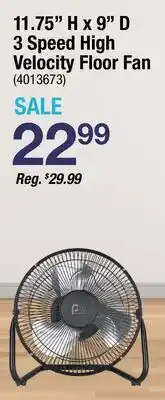 Ace Hardware 11.75 H x 9 D 3 Speed High Velocity Floor Fan offer