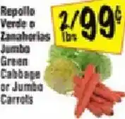 Fiesta Mart Green Cabbage Or Jumbo Carrots offer