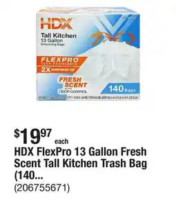 The Home Depot HDX FlexPro 13 Gallon Fresh Scent Tall Kitchen Trash Bag (140-Count) offer