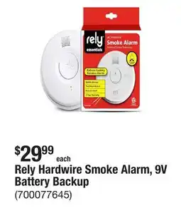 The Home Depot Rely Hardwire Smoke Alarm, 9V Battery Backup offer