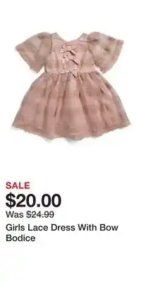 TJ Maxx Girls Lace Dress With Bow Bodice offer