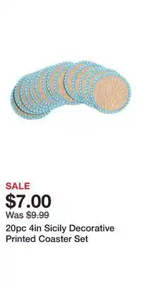 TJ Maxx 20pc 4in Sicily Decorative Printed Coaster Set offer