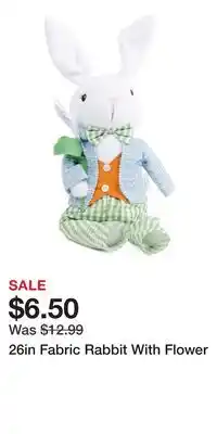 TJ Maxx 26in Fabric Rabbit With Flower offer