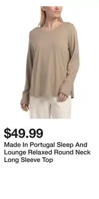 TJ Maxx Made In Portugal Sleep And Lounge Relaxed Round Neck Long Sleeve Top offer