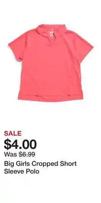 TJ Maxx Big Girls Cropped Short Sleeve Polo offer