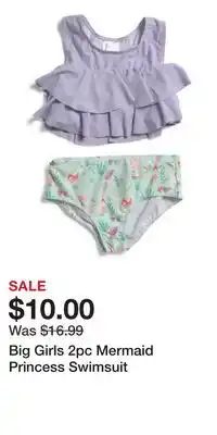 TJ Maxx Big Girls 2pc Mermaid Princess Swimsuit offer