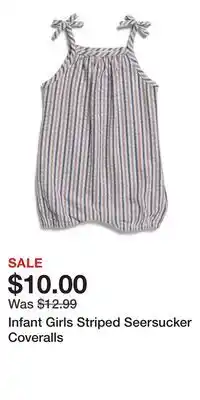 TJ Maxx Infant Girls Striped Seersucker Coveralls offer