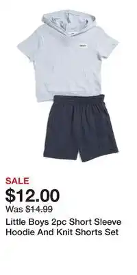 TJ Maxx Little Boys 2pc Short Sleeve Hoodie And Knit Shorts Set offer