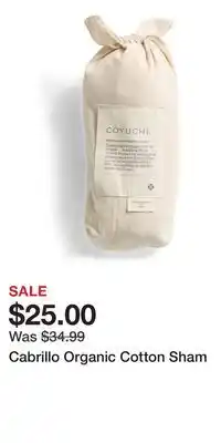 TJ Maxx Cabrillo Organic Cotton Sham offer