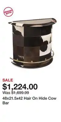TJ Maxx 48x21.5x42 Hair On Hide Cow Bar offer