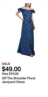 TJ Maxx Off The Shoulder Floral Jacquard Dress offer