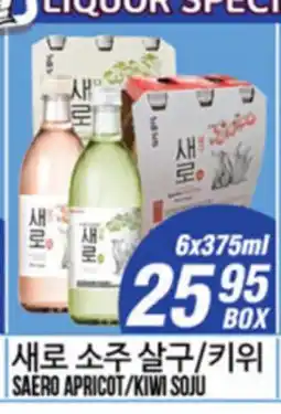 Joong Boo Market SAERO APRICOT/KIWI SOJU offer