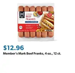 Sam's Club Member's Mark Beef Franks, 4 oz., 12 ct offer