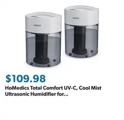Sam's Club HoMedics Total Comfort UV-C, Cool Mist Ultrasonic Humidifier for Medium Rooms offer