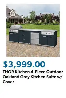 Sam's Club THOR Kitchen 4-Piece Outdoor Oakland Gray Kitchen Suite w/ Cover offer