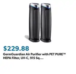 Sam's Club GermGuardian Air Purifier with PET PURE HEPA Filter, UV-C, 915 Sq. Ft offer