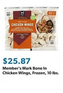 Sam's Club Member's Mark Bone In Chicken Wings, Frozen, 10 lbs offer