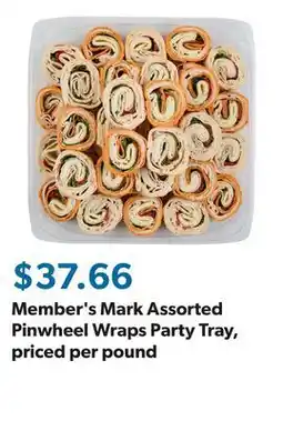 Sam's Club Member's Mark Assorted Pinwheel Wraps Party Tray, priced per pound offer