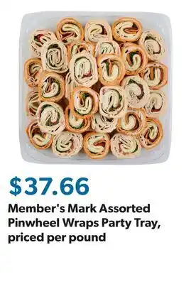 Sam's Club Member's Mark Assorted Pinwheel Wraps Party Tray, priced per pound offer