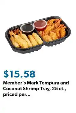 Sam's Club Member's Mark Tempura and Coconut Shrimp Tray, 25 ct., priced per pound offer