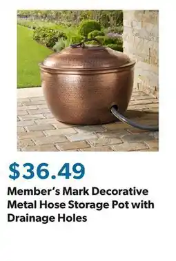 Sam's Club Member's Mark Decorative Metal Hose Storage Pot with Drainage Holes offer