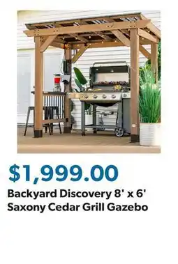 Sam's Club Backyard Discovery 8' x 6' Saxony Cedar Grill Gazebo offer