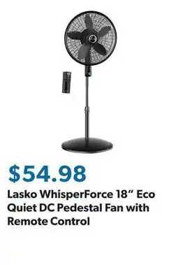 Sam's Club Lasko WhisperForce 18 Eco Quiet DC Pedestal Fan with Remote Control offer