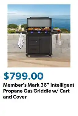 Sam's Club Member's Mark 36 Intelligent Propane Gas Griddle w/ Cart and Cover offer